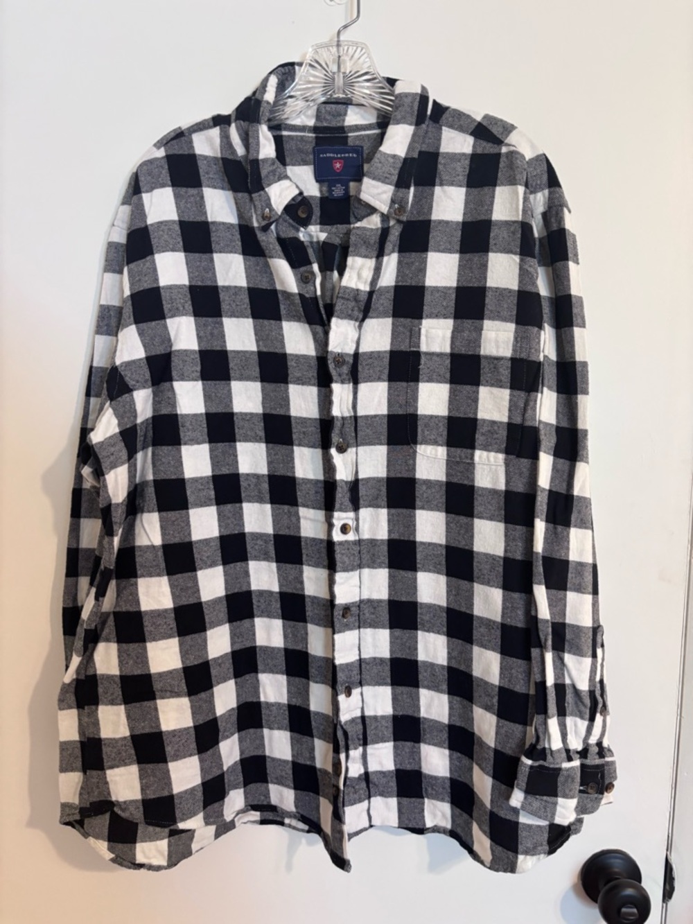 Saddlebred Black & White Buffalo Check Button-Down Shirt